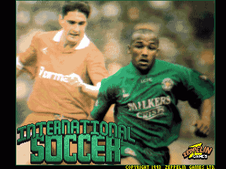 International Soccer title screen for Amiga